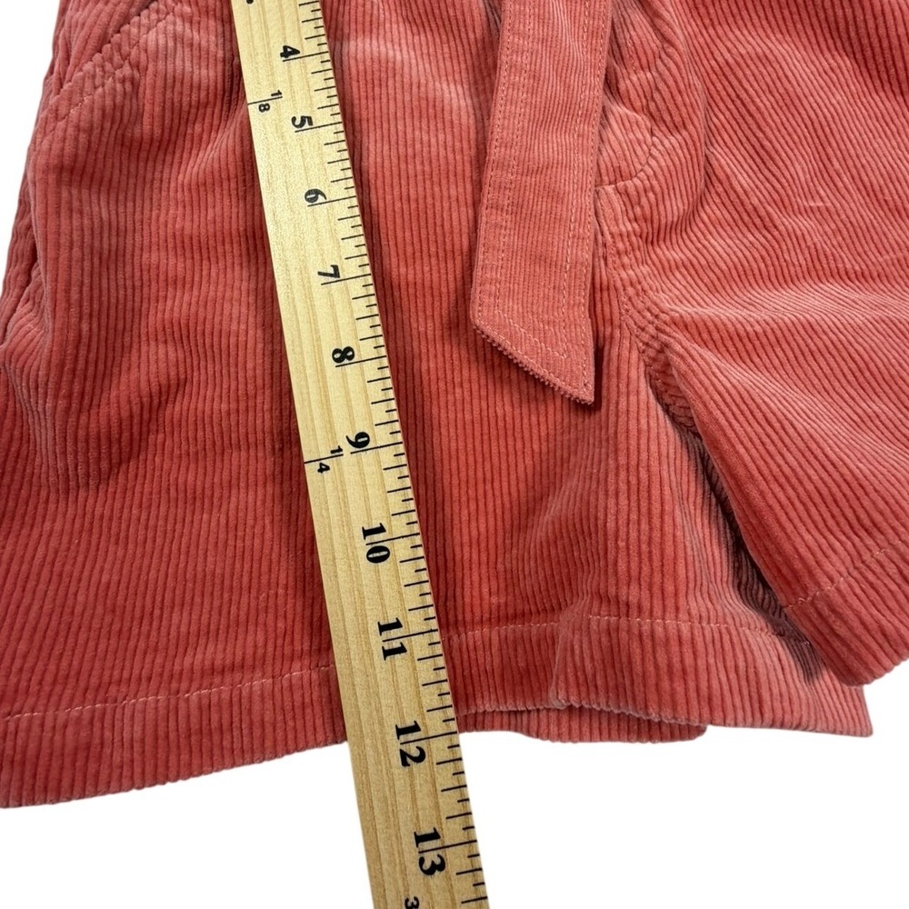 Polo Ralph Lauren Corduroy Shorts Girls 8 Salmon Pink Paperbag Waist Belted NWT - Picture 6 of 6